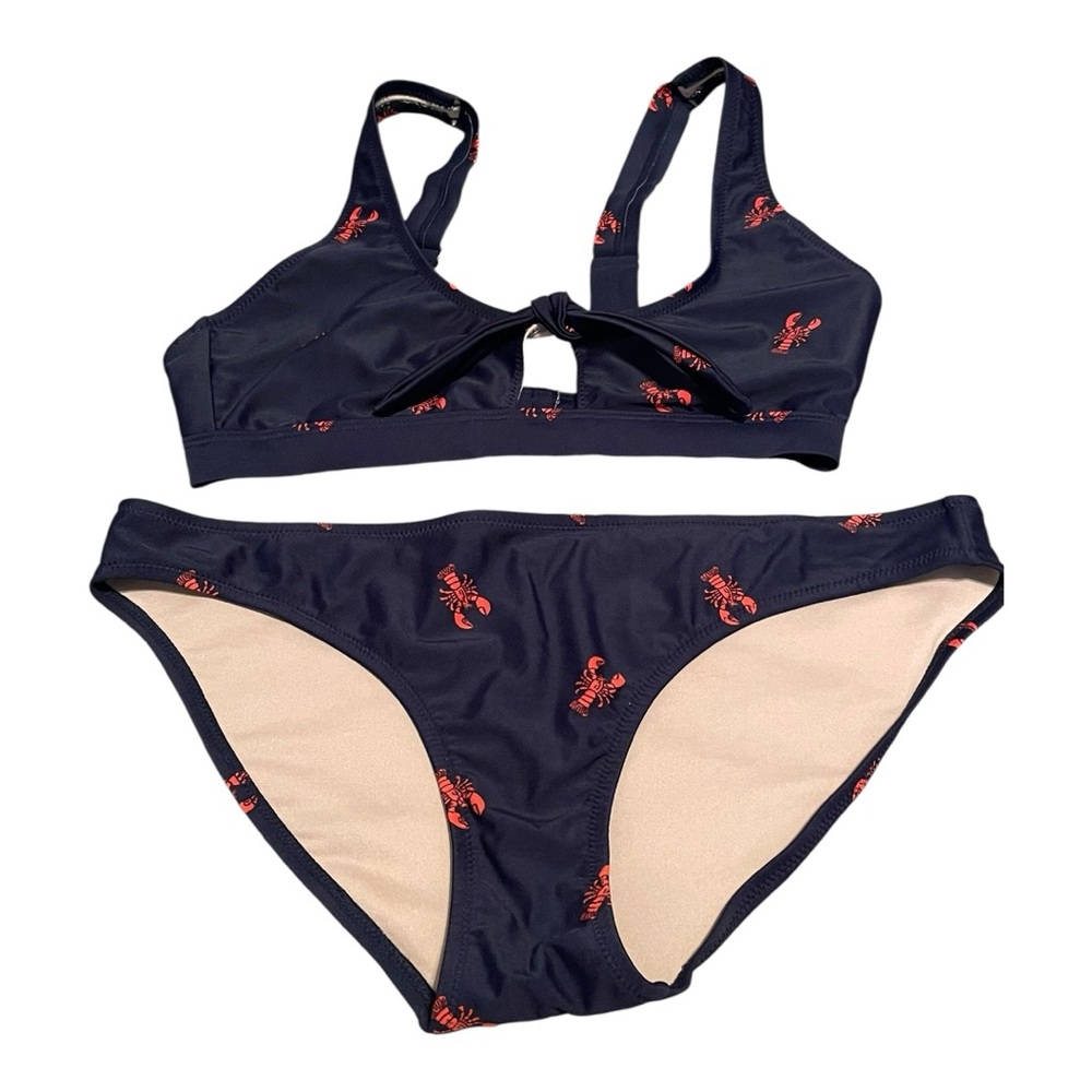 Navy Bikini with Red Lobster Print - Picture 2 of 8